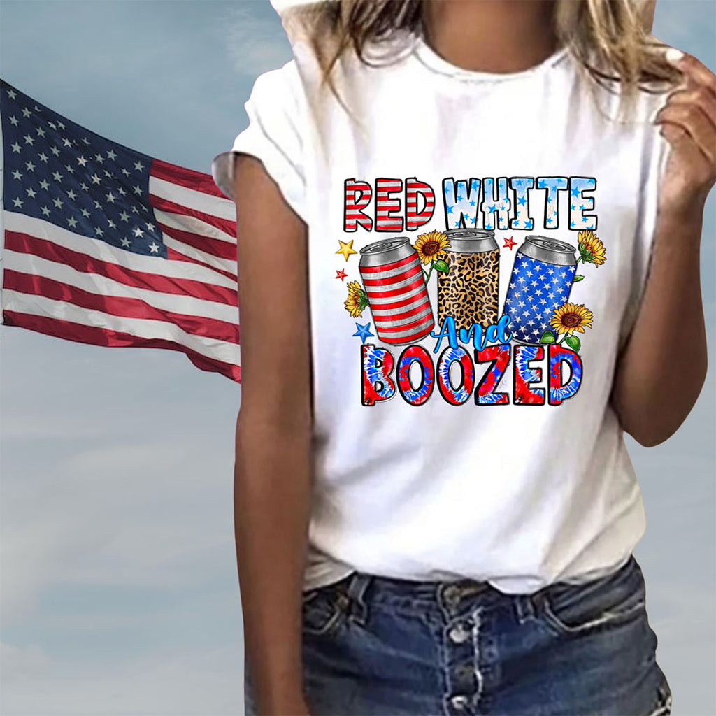 Red, White, & Boozed Short Sleeve T-Shirt