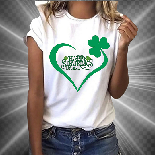 Happy St Patrick's Day Heart Short Sleeve T-Shirt