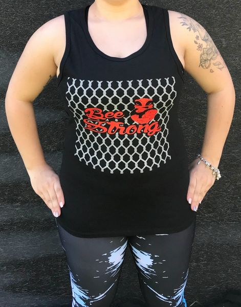 Women's Bee Strong Black Tank Top