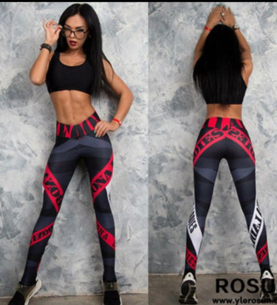 Bona Ladies Red & Black Full Length Yoga Pants